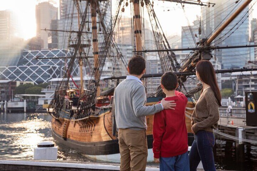 HMB Endeavour tall ship.