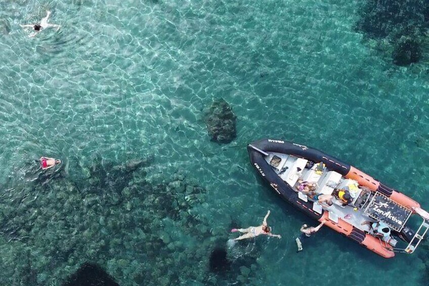 snorkeling in crystal clear waters