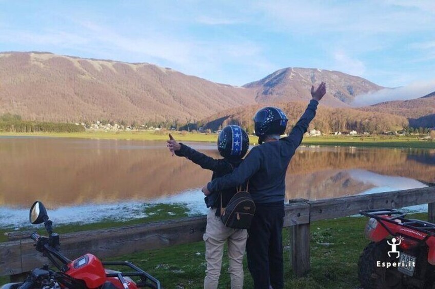 A moment to share: take in the reflections on the water and the peaks of the Picentini Mountains.