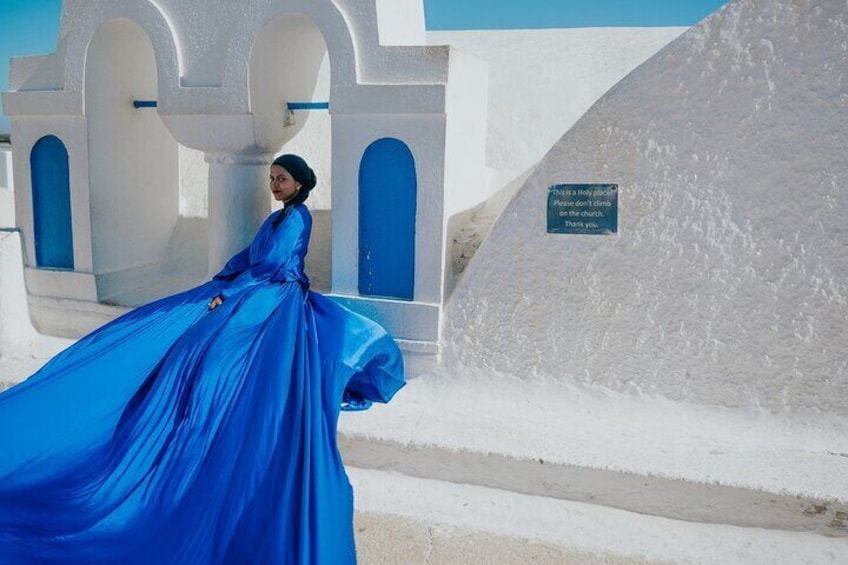 Rental Flying Dress Photoshoot Santorini