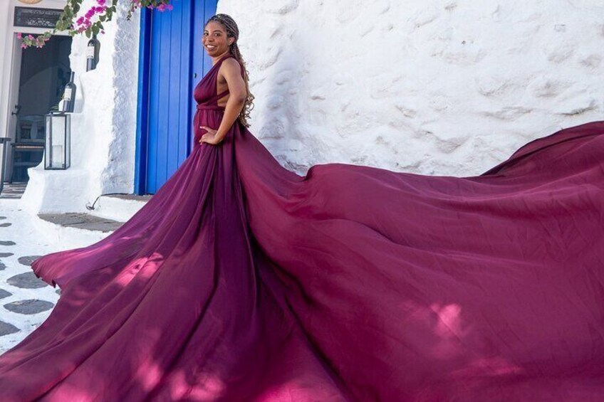 Rental Flying Dress Photoshoot Santorini