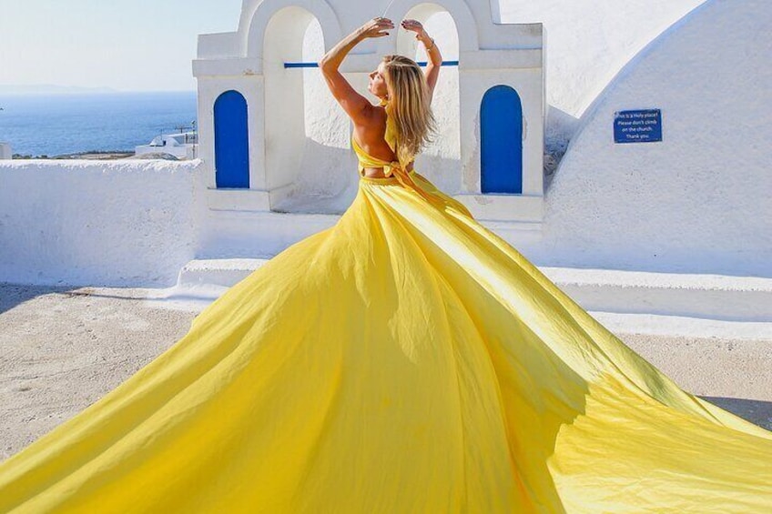 Rental Flying Dress Photoshoot Santorini