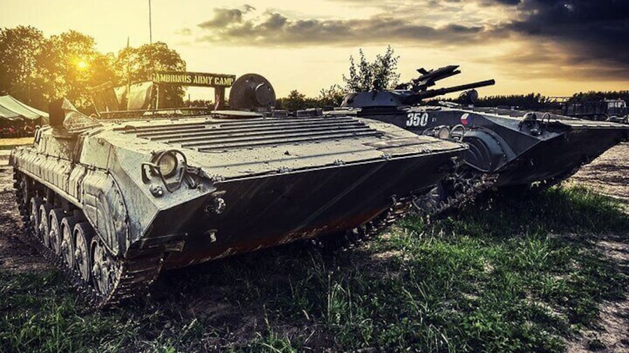 Tank driving Prague