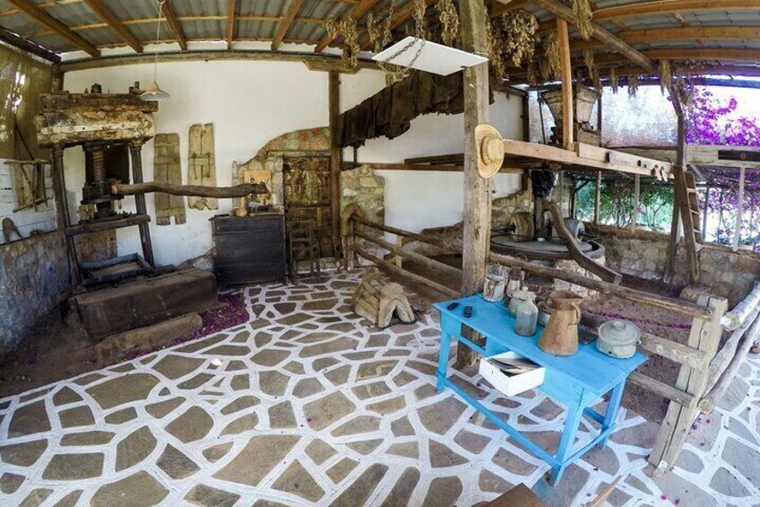 Historic wooden press used for cold extraction