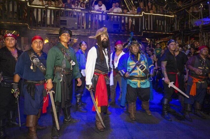 Dinner and show pirate night with Hook in Cancun