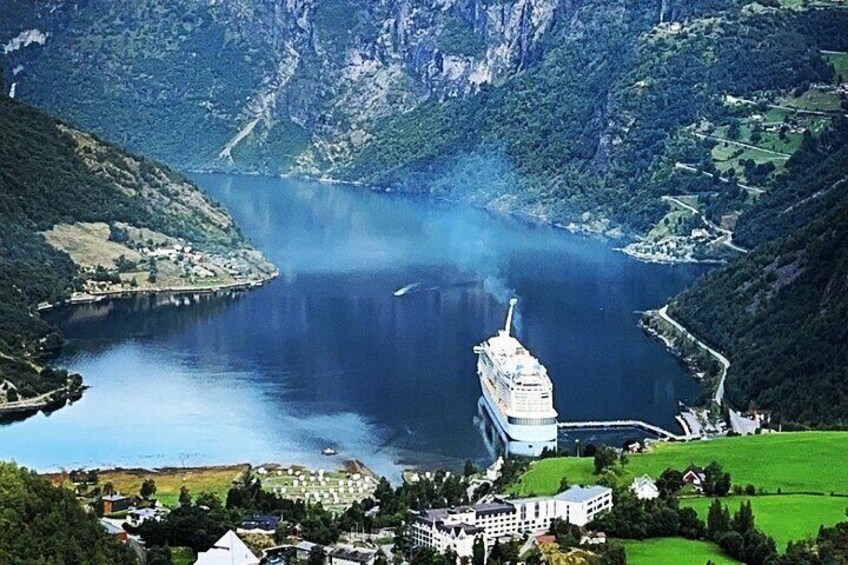 The village and cruise port of Geiranger