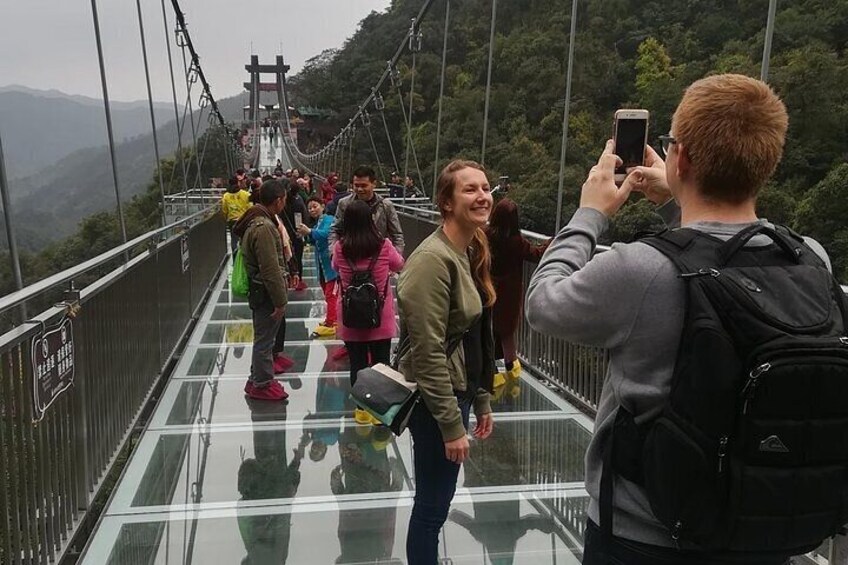 Gulong Gorge Skywalk Glass Bridge and Waterfall View Tour