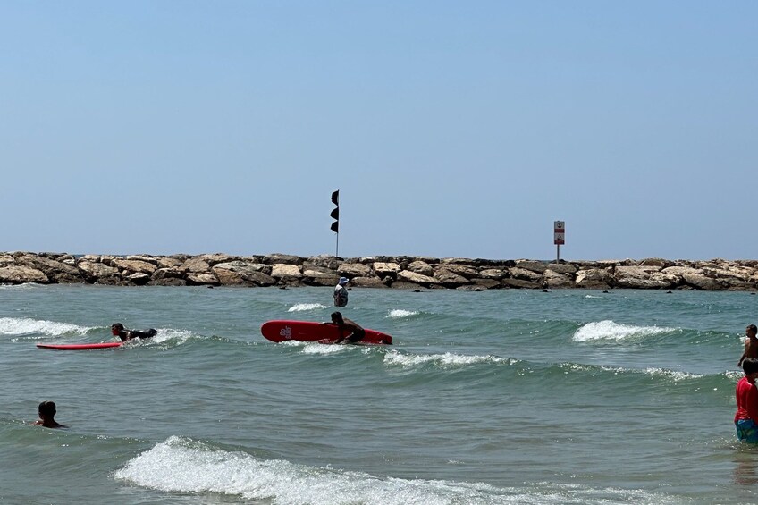 Professional Surfing Lessons at Beach Club TLV in Tel Aviv