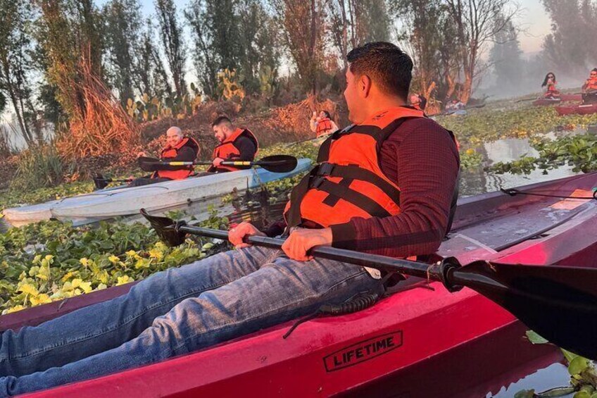 Kayak one more Sunrise Adventure in Xochimilco