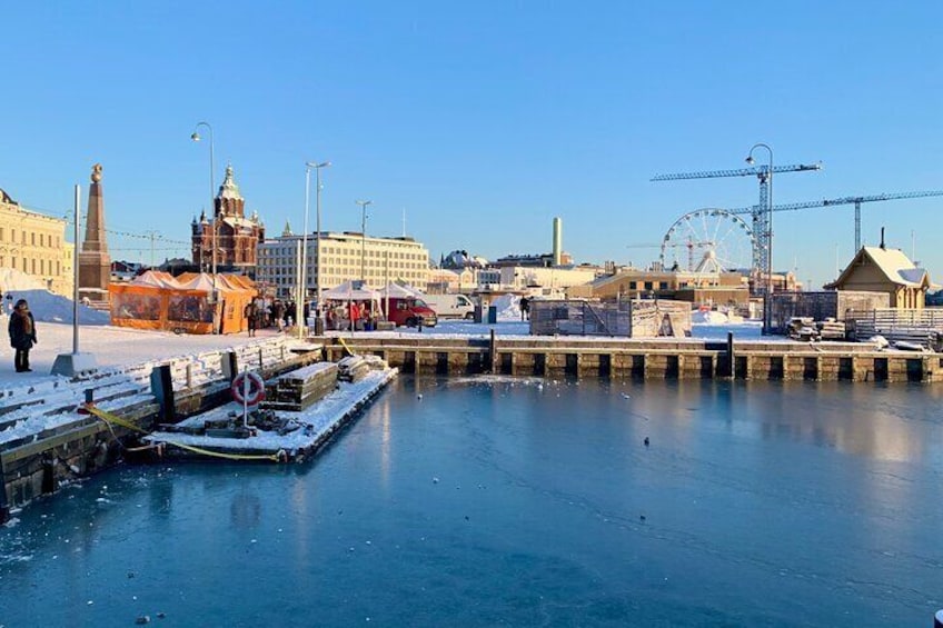 Winter scenery down at the Market Square. Pic by Evenio Oy