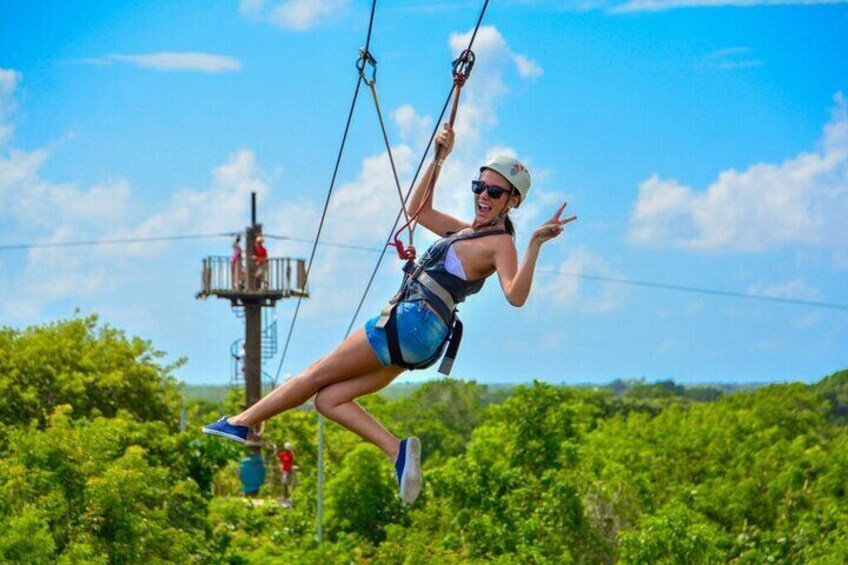 Safe Zip line adventure in Punta Cana