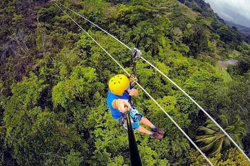 Rainforest Horseback+Waterfall Rappelling+1.3 Miles in Zip Line Combo+Lunch