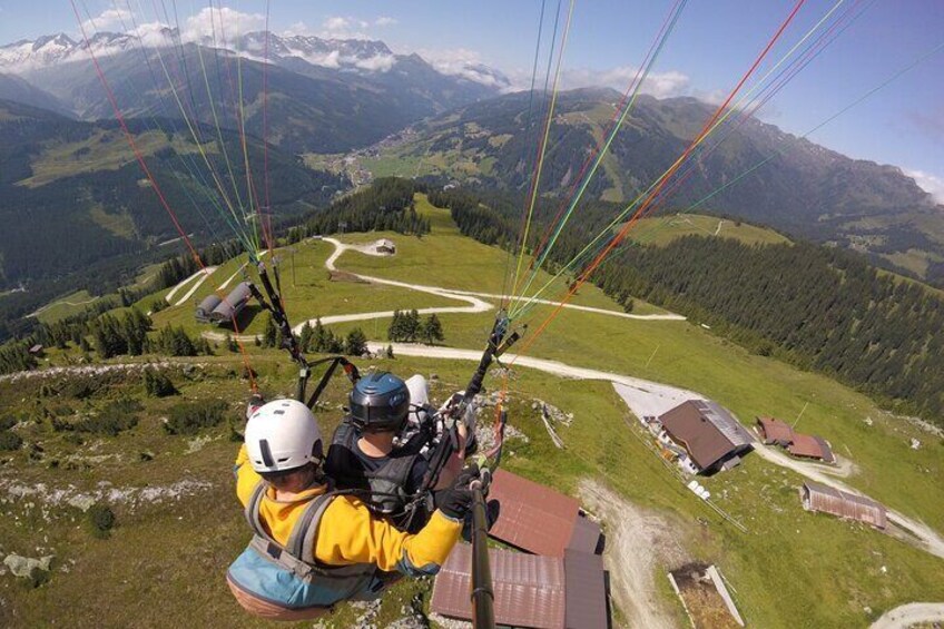 Summer Season Tandem Paragliding Flight Wald Königsleiten