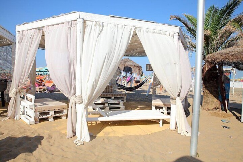 relaxation area of the beach