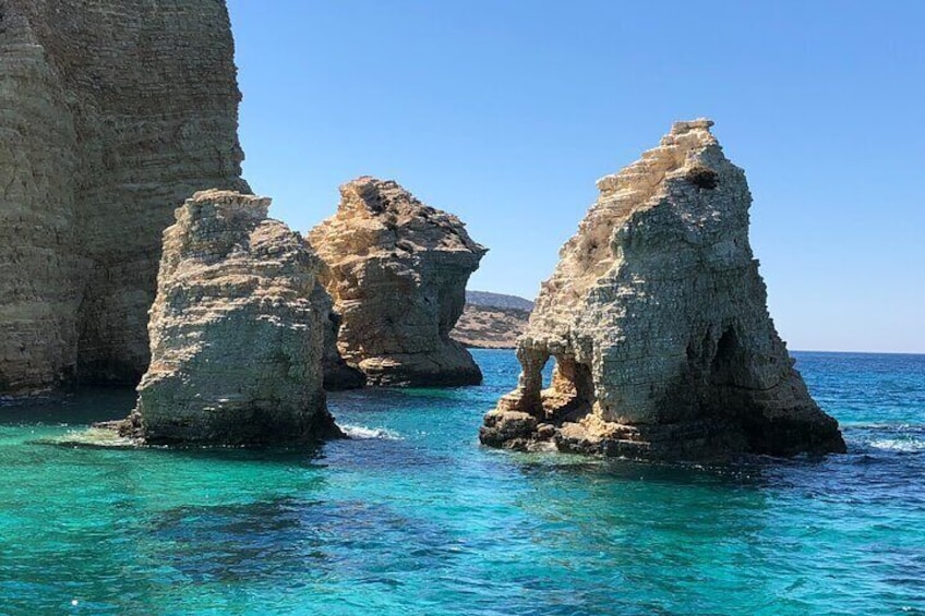 Wooden Boat from Piso Livadi, Blue Lagoon ,Antiparos, Sea Caves