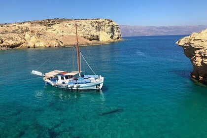 Wooden Boat from Piso Livadi, Blue Lagoon ,Antiparos, Sea Caves