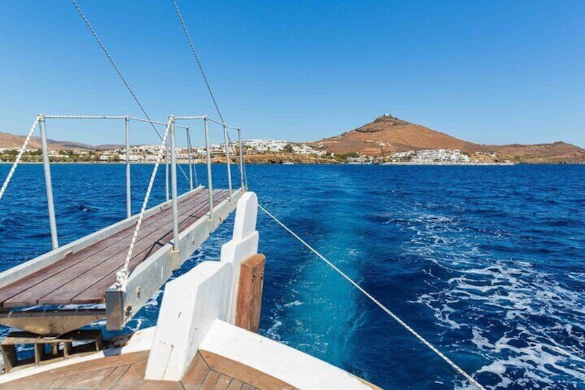 Wooden Boat from Piso Livadi, Blue Lagoon ,Antiparos, Sea Caves