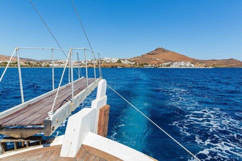 Wooden Boat from Piso Livadi, Blue Lagoon ,Antiparos, Sea Caves