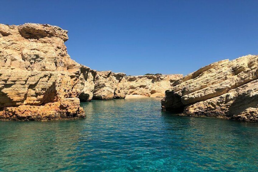 Wooden Boat from Piso Livadi, Blue Lagoon ,Antiparos, Sea Caves