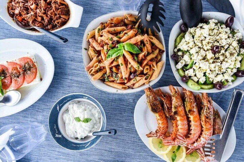 8-flavor meal freshly cooked on board