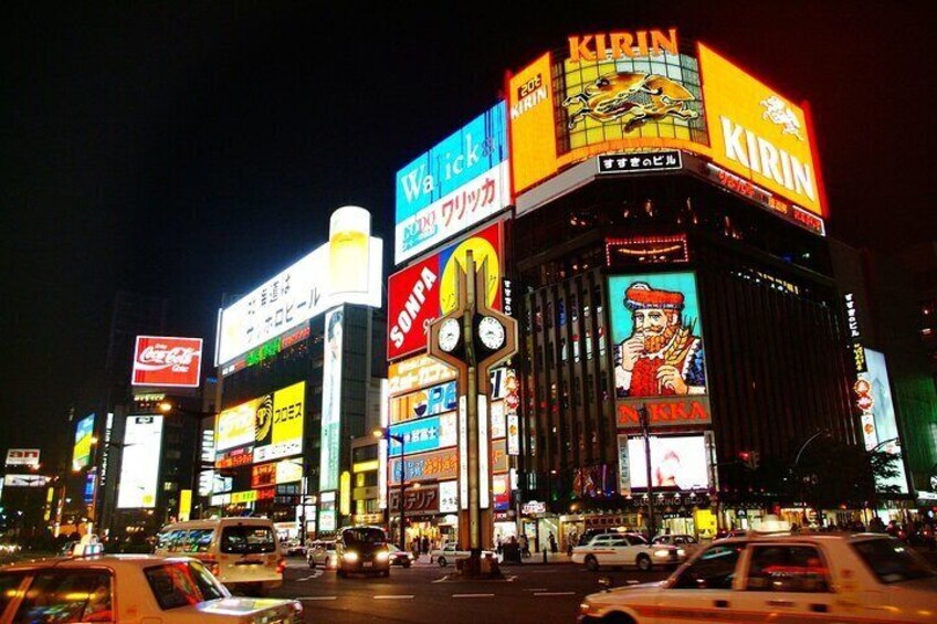 Susukino Crossing & Nikka Whisky Billboard [Sapporo, drive-by]