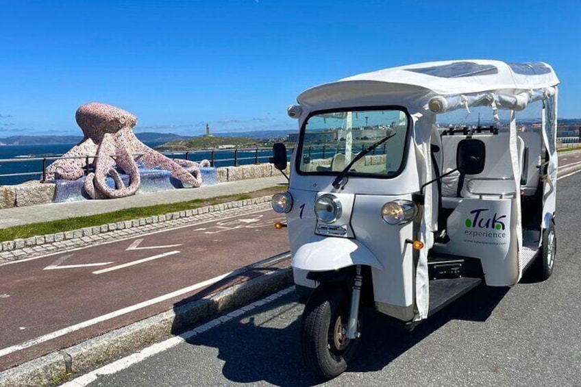 Discover Coruña 60 Minute Private Tour in Tuk tuk