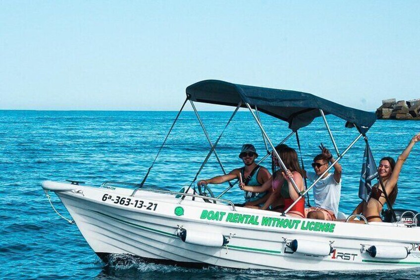 Cabopino Boat rental without license from 1 to 4 hours