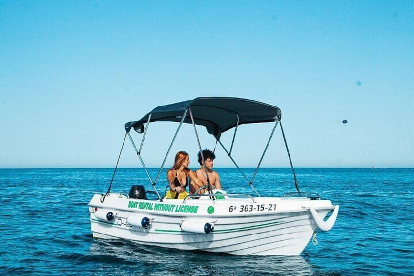 Cabopino Boat rental without license from 1 to 4 hours