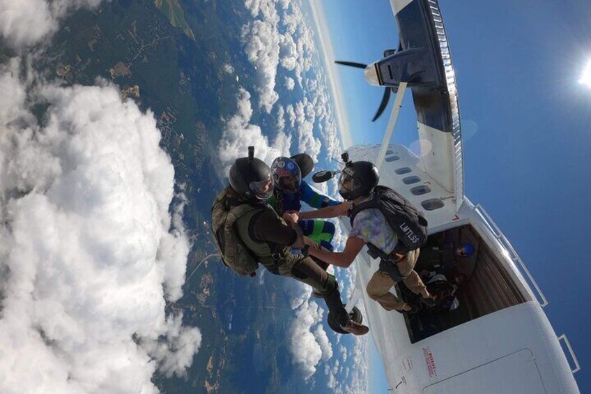 Skydive Tandem Jump Over Barcelona with Transport
