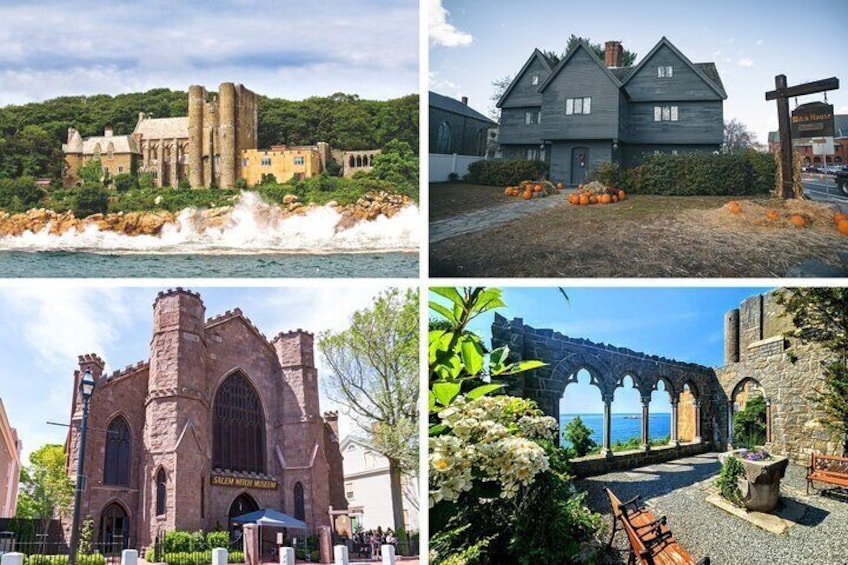 Top Left: Hammond Castle
Top Right: Witch House
Bottom Left: Witch Museum
Bottom Right: Hammond Castle Arches