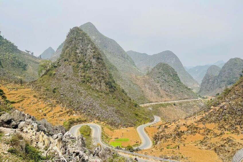 panoramic view of ha giang's iconic mountain range