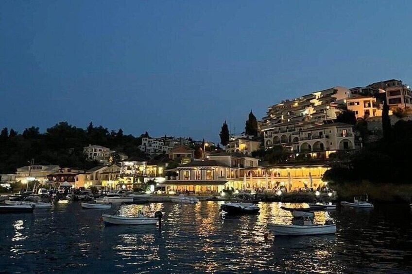 From Lefkimmi Syvota Blue Lagoon and Cave Sunset Cruise