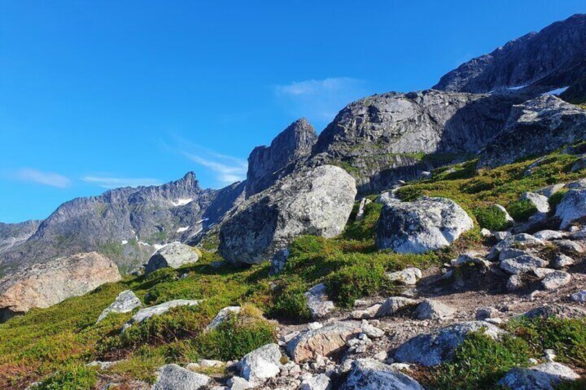 Above the Arctic Summer Midnight Sun Hike 