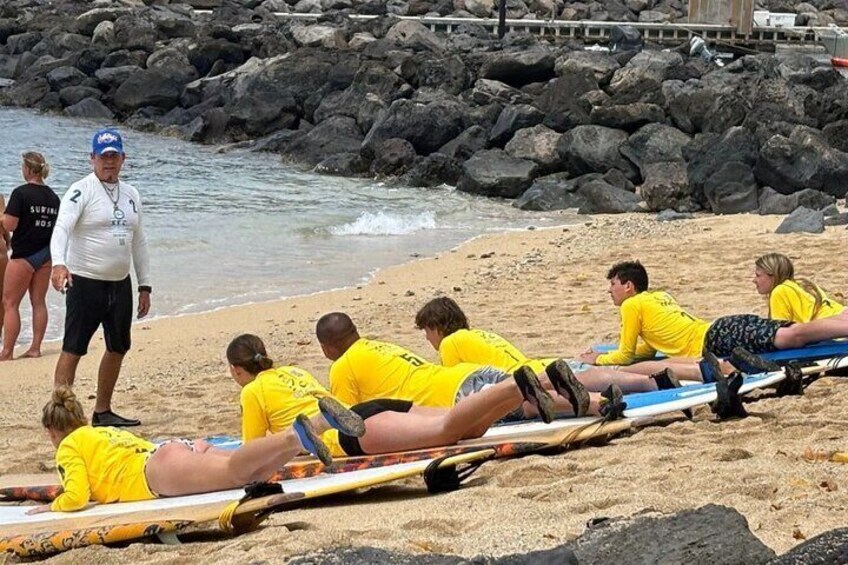 Shared Surfing Lesson In Waikiki with Certified Instructor