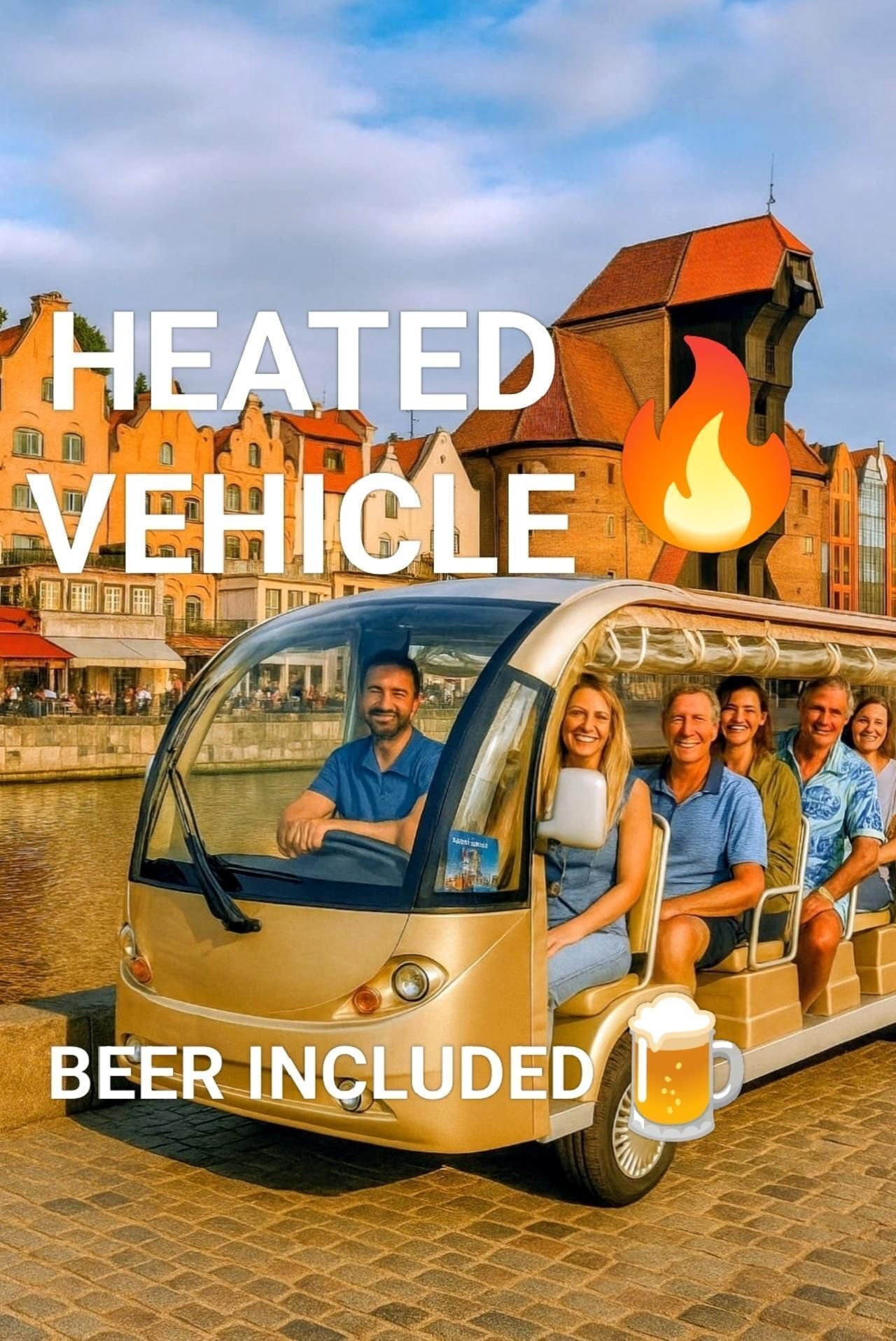 Gdansk: City Tour Sightseeing LIVE/AUDIO by Buggy Golf Cart