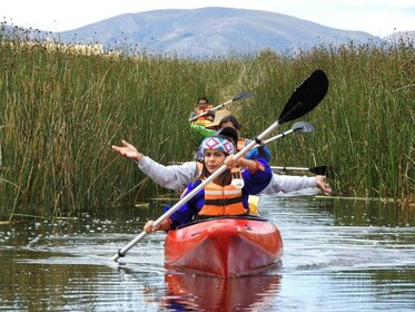 Kayaking by The Uros Island