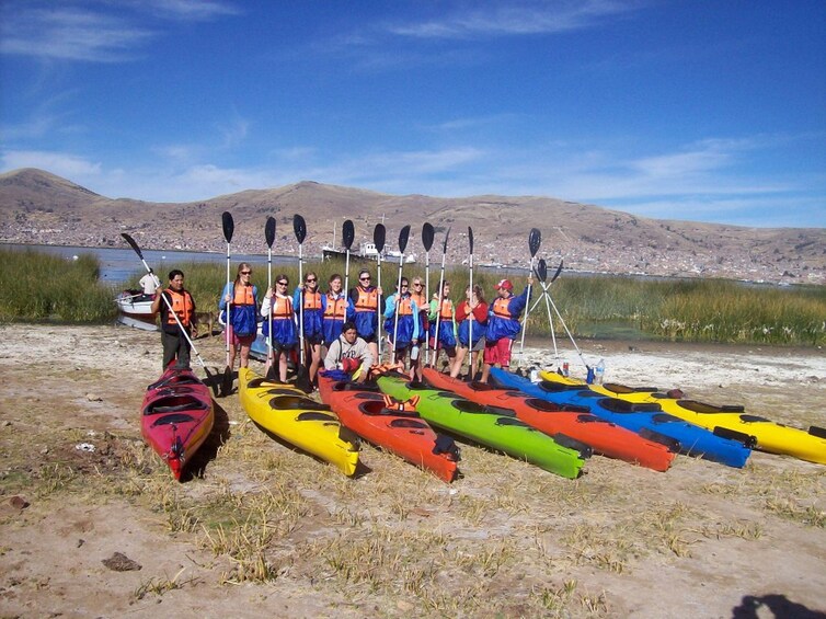 Kayaking by The Uros Island