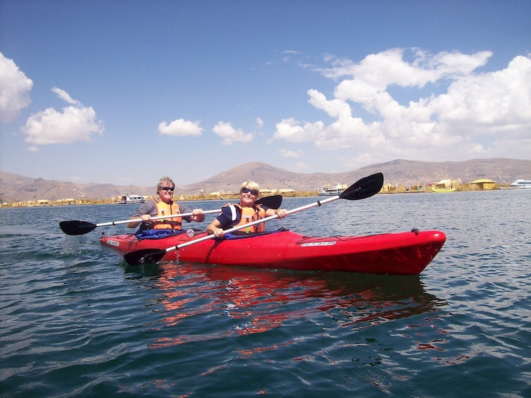 Kayaking by The Uros Island