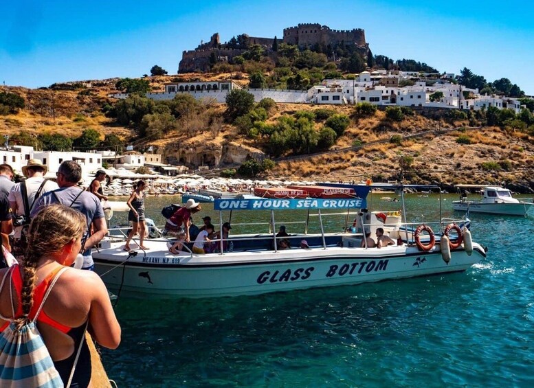 Picture 3 for Activity Lindos: 1.5 Hour Glass-Bottom Boat Cruise with Swim Stops