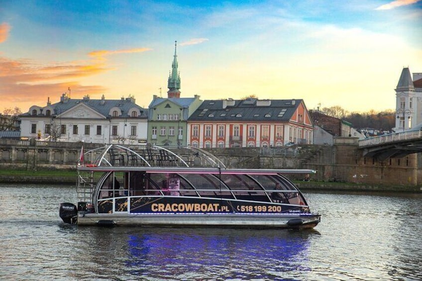 Panorama of Krakow from the Vistula River during an hour-long cruise