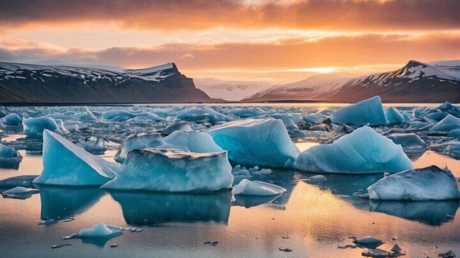 Sunset on Diamond Beach