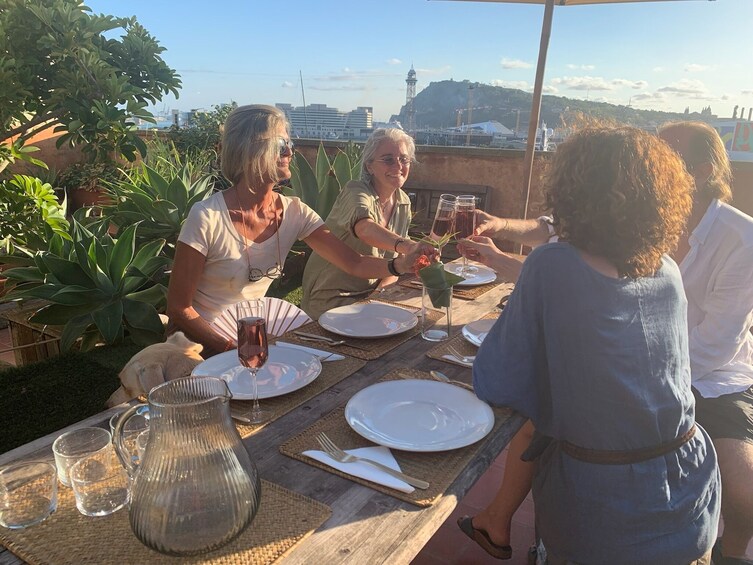 Rooftop Paella Seafood Cooking Class Experience in Barcelona