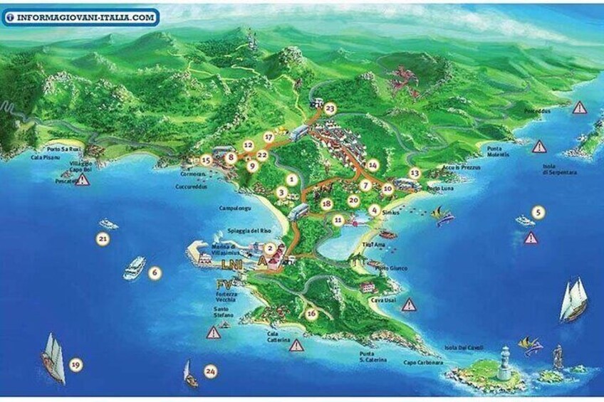 Map Villasimius Capo Carbonara