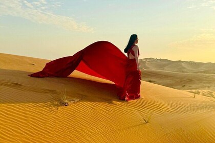 Dubai Evening Desert Safari with Flying Dress Photoshoot