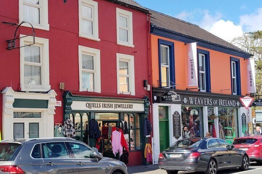 Explore the lively streets of Kenmare town, full of colourful shops, cosy cafés, and local charm.