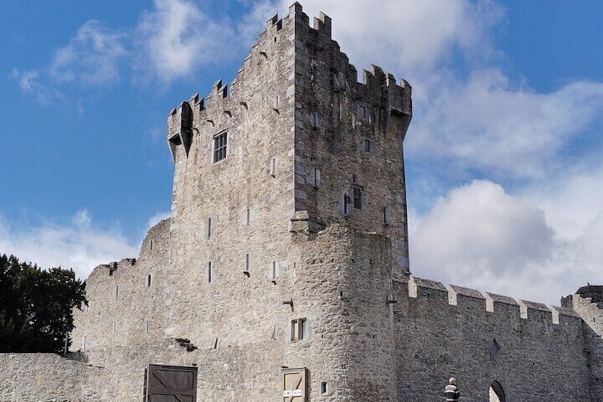 Historic Ross Castle stands proudly on the shores of Lough Leane, offering visitors a glimpse into medieval Ireland and stunning lakefront views.