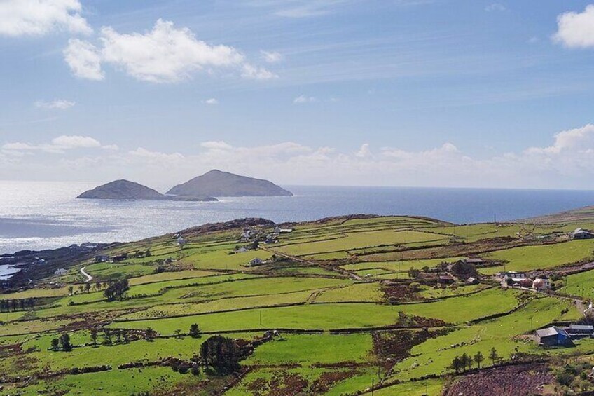 Incredible view towards the Skellig Islands from the Ring of Kerry — on a clear day, the islands float like a dream.