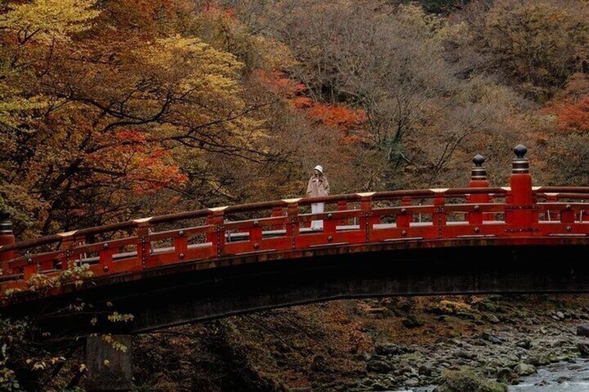 Photo shoot at Shinkyo Bridge in Nikko city