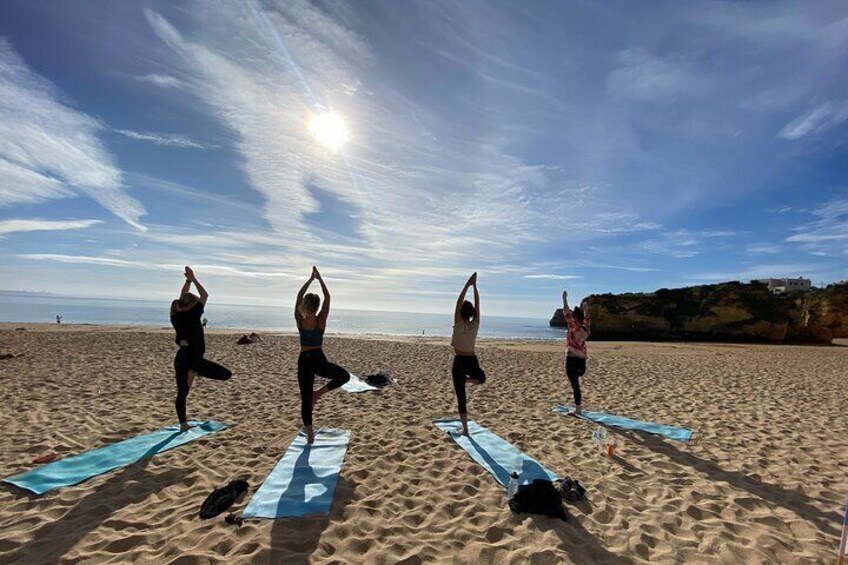 Morning Beach Yoga in Albufeira