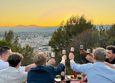 Nice: Sunset & Wine Tasting in Defender with panoramic view